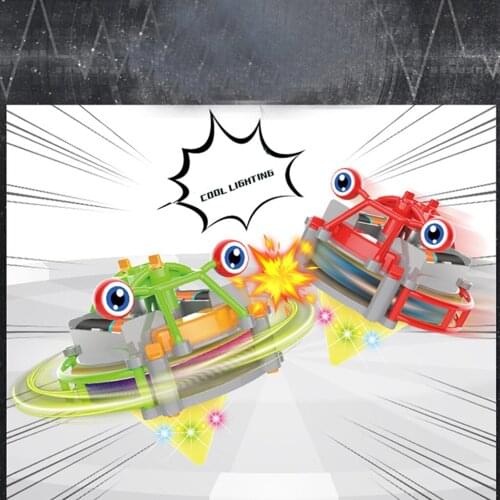 2 in 1 Wire Walking Wheelbarrow Tumbler Toy Luminous Gyroscope Spinner Toy for Kids