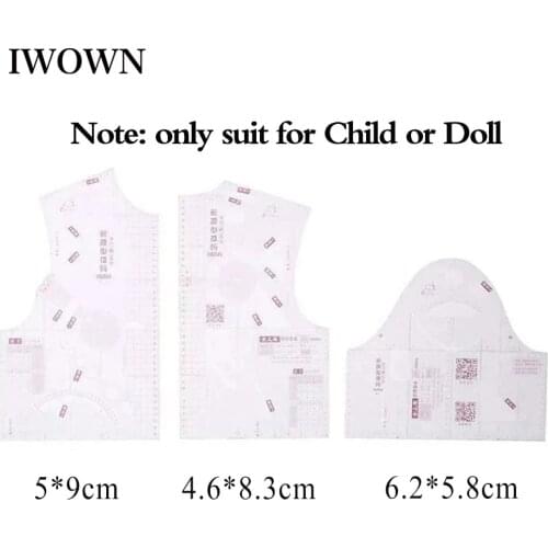 3pcs Mini 1:5 Clothing Design Ruler Pattern Making Sewing Measure Ruler Drawing Template Tailors Ruler for DIY Sewing Supplies