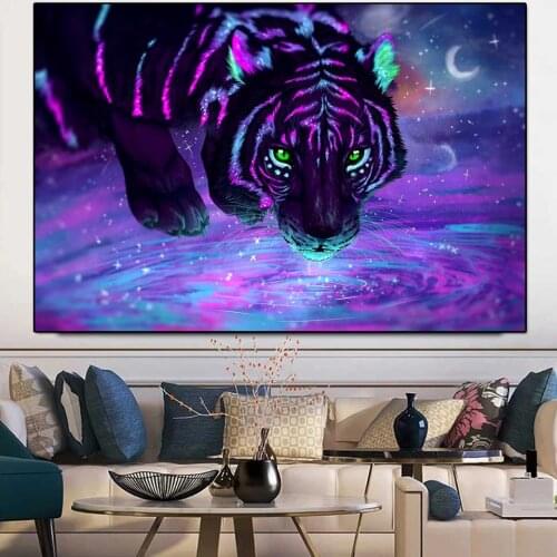 Diamond Embroidery Abstract tiger sale Rhinestone 5D DIY Diamond Painting Cross Stitch feathers full square round drill decorate