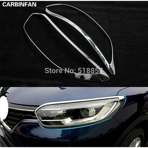 Car ABS Chrome Front Head Light Lamp Cover For Renault Kadjar 2016 2Pcs/Set