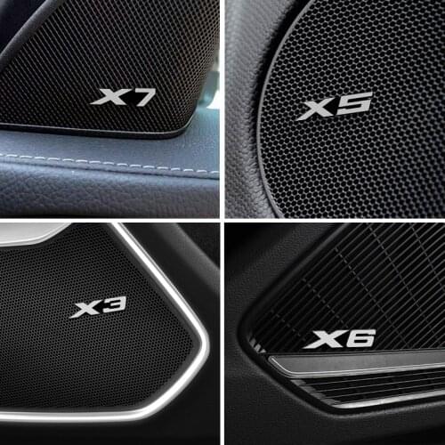 4PCS Car-styling fit For BMW E87 E90 E91 E92 E46 E60 E61 E70 G30 X1 X3 X5 X6 X7 Audio Speaker Badge sticker Emblem