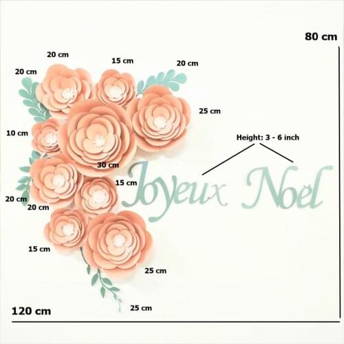 Paper Merry Christmas Flowers Set Christmas Home Decor Party Backdrop Xmas Joyeux Noel Flores Feliz Navidad Flower Backdrop