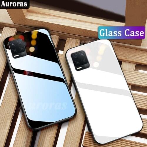 Auroras For Realme 8 Pro Case Tempered Glass Hard Back Cover For Realme 8 5G Case Shockproof Coques Fundas Case Narzo 30 5G