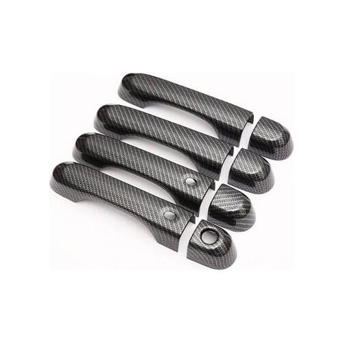 Carbon Fiber Color Door handle Cover and Trims Protector 2016-2017 ABS Chrome Car Styling For Jeep Renegade Accessories