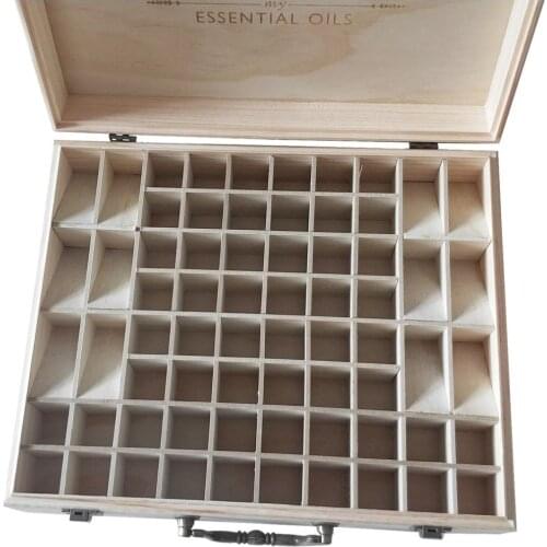 68 Slots Large Size Wooden Essential Oils Box Solid Wood Case Holder Aromatherapy Bottles Storage Organizer