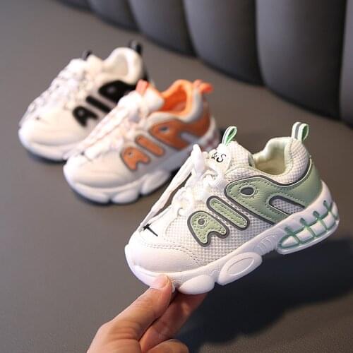 2020 Autumn Baby Boys Girls First Walkers Sport Shoes Kids Sneakers Children Soft Bottom Breathable Running Shoes Size 21-30