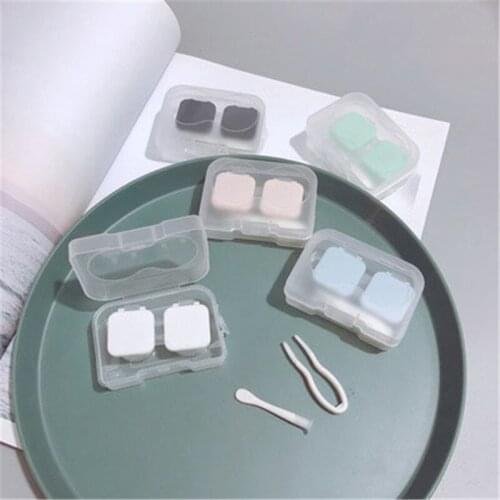 Simple Style Contact Lens Box Holder Portable Small Lovely Eyewear Bag Container Contact Lenses Soak Storage Case Travel Kit Hot