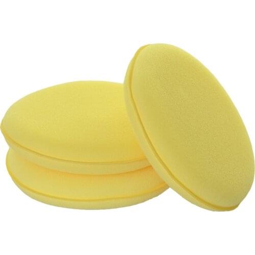 12pcs Car Waxing Sponge Rubbing Yellow Round Sponge Wax Polishing Pad Car Cleaning Maintenance Tools