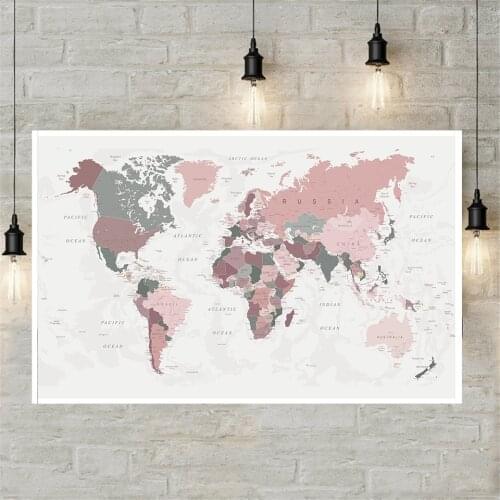 The World Map Vintage Poster Non-woven Canvas Painting Wall Sticker Card Living Room Home Decoration Children School Supplies