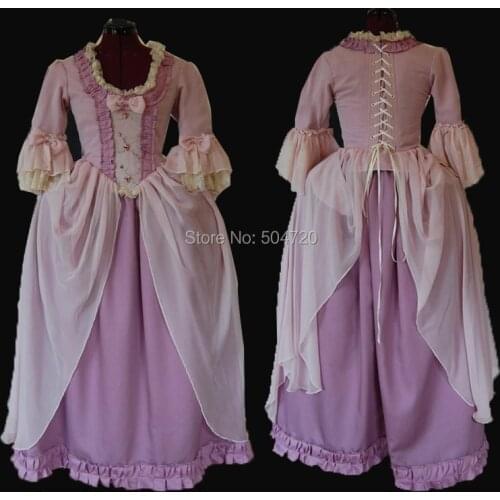 Tailored!Blue Vintage costumes 18th Duchess Retro medieval Renaissance Reenactment Theatre Civil war Victorian dress HL-390