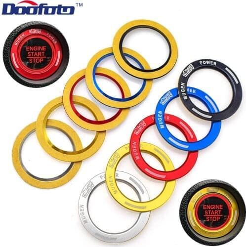 Doofoto Auto Start Engine Button Key Ring Decal Car Logo Sticker Accessory Cover Case For Honda Mugen Civic 10th gen Car Styling