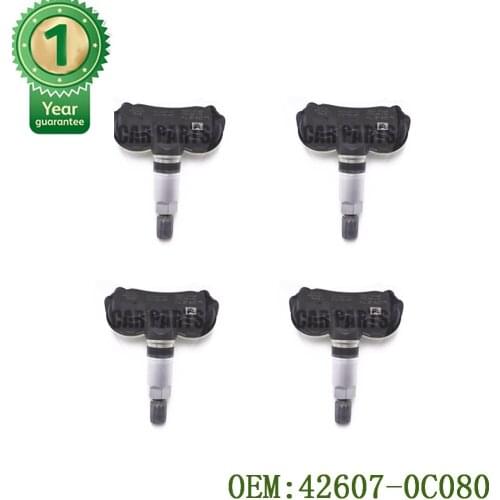 Set 4 TOP ONE TPMS SENSOR VALVE SUB-ASSY TIRE FOR 2007 -2011 for Toyota 42607-0C080 426070C080