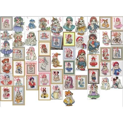 T-Choose number Leave name Beautiful Counted Cross Stitch Kit Cute Bunny Rabbit with Long Ears Bunnies Rabbits, 1 set only