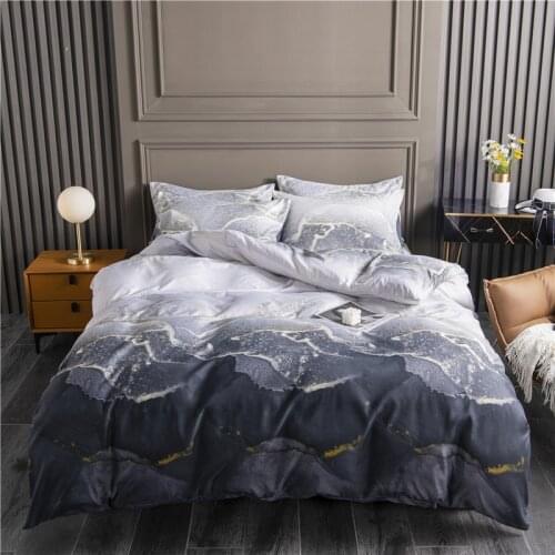 Duver Cover Set Double Bad Soft Queen King Size Bedding Set Polyester Satin Bedclothes With Pillowcase copripiumino matrimoniale