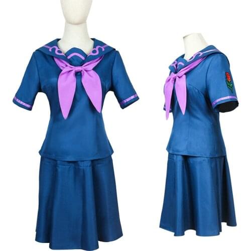 Anime JoJos Bizarre Adventure Cosplay Yukako Yamagishi Uniforms Women Dresses Suits Outfits Full Set Halloween Costume