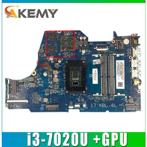 L22744-601 Mainboard For HP 17-BY 17-BY00053CL 17-by0062cl Laptop Motherboard 6050A2982701 6050A2982801-MB W/ i3-7020U +GPU