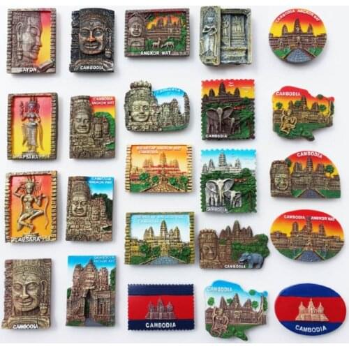 Angkor Wat, Cambodia creative 3D Fridge Magnets Tourism Souvenir Refrigerator Magnetic Sticker Collection Handicraft Gift