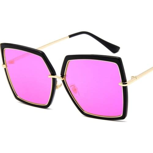 Fashion Big Frame Sunglasses Women Luxury Designer Polarizer Flat Lens Goggle Eyewear Oversized Thick Frame Popular Sun Glasses