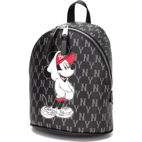 Disney Mickey Fashion Ladies Backpack Pu Leather Ladies Backpack Zipper Large Capacity Ladies Travel Bag