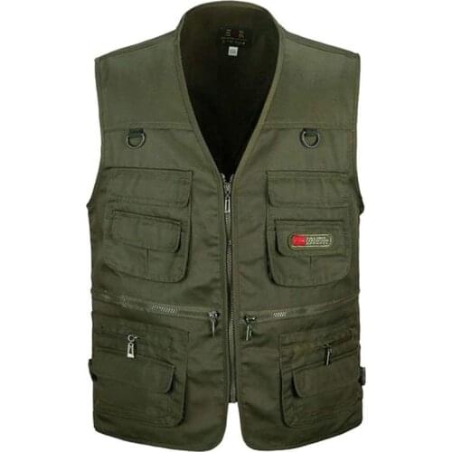 Mens Fishing Vest with Multi-Pocket Zip for Photography / Hunting / Travel Outdoor Sport