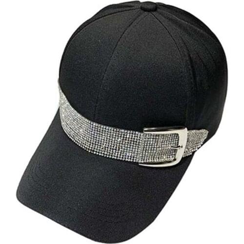 New Fashion Rhinestone Belt Baseball Caps For Women Snapback Sport chic Caps Outdoor Sun Hat