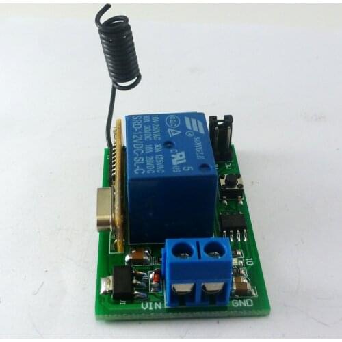 CE033A*1+CJ002*4 1-5000 seconds Adjustable Wireless Delay Switch Smart Home Kit ( DC 12V RF Relay Timer + 4x 433M EV1527 Keyfob