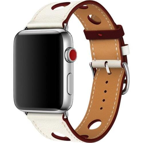 Newest Genuine Leather Watch Strap Band For Apple Watch 1 2 3 Single Tour Rallye 6 Port herm Watchbands For Apple Watch 4 Straps