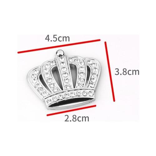Silver Metal Crystal Crown Luxury VIP Emblem Auto Badge Motorcycle Decals Sticke Car Accessories