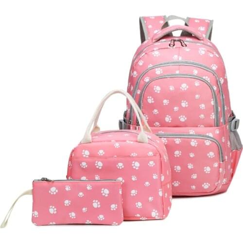 Printing School Bags 3pcs/set for Teenage Girls Women School Backpack Fashion Student Book Bag Children Backpacks with handbag