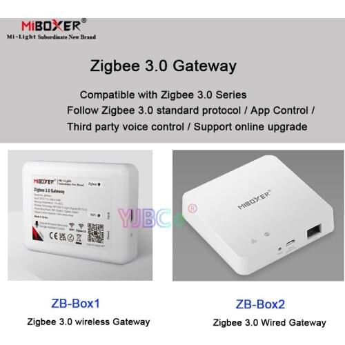 Miboxer Zigbee 3.0 Gateway ZB-Box1 wireless/ZB-Box2 Wired WiFi Smart Controller support Voice APP control online upgrade