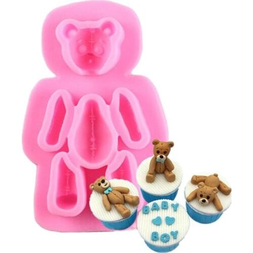 New Bear Fondant Silicone Mold for DIY Pastry Cupcake Chocolate Candy Dessert Decoration Kitchen Accessories Baking Tool