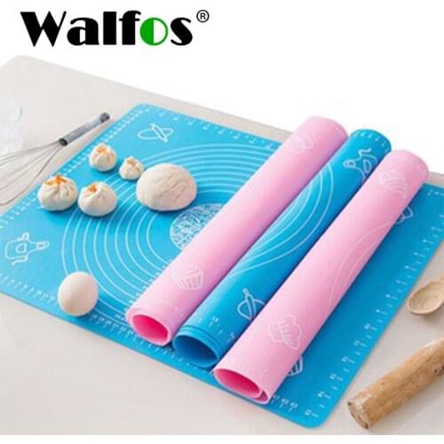 WALFOS 40x50cm Big Size Silicone Cake Dough Pastry Fondant Rolling Cutting Mat Baking Pad Pastry Boards Cookie Baking Mat