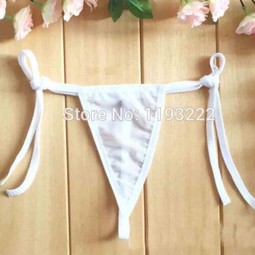 Wholesale Sexy Lingerie Exotic Tie on Bow Low Rise See-trhu G-String T Back Underwear Panty Briefs Thong
