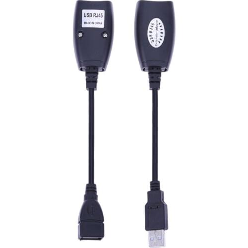 USB to RJ45 Male/Female Extender USB 2.0 Extension Ethernet Network Extender Adapter for Cat5/RJ45/Cat6 Patch Cord Up to 150ft