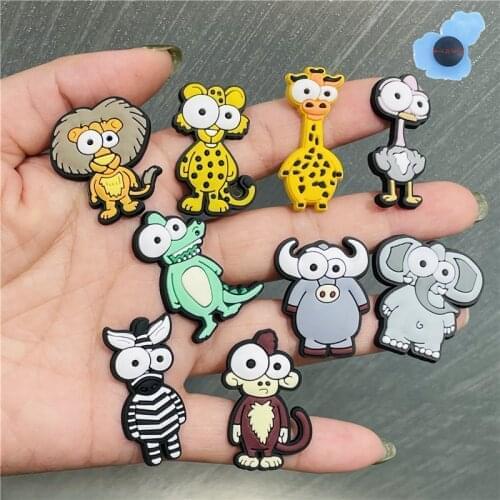 1pcs PVC Animals Elephant Monkey Garden Shoes Accessories Shoe Decorations Fit Kids Croc Jibz Charm Holiday Gifts