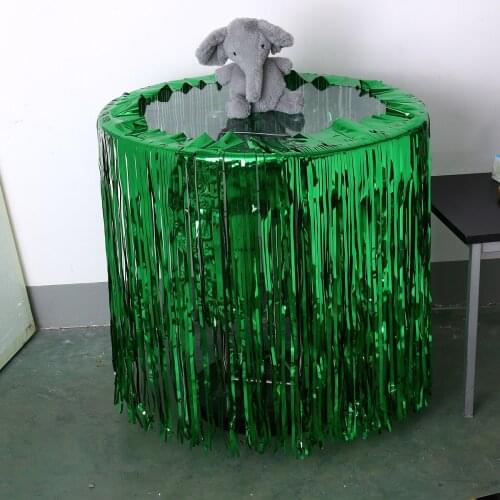 Summer Wedding Party Banquet Metallic Fringe Table Skirts Foil Tinsel Table Skirt for luau Party Ball Decal