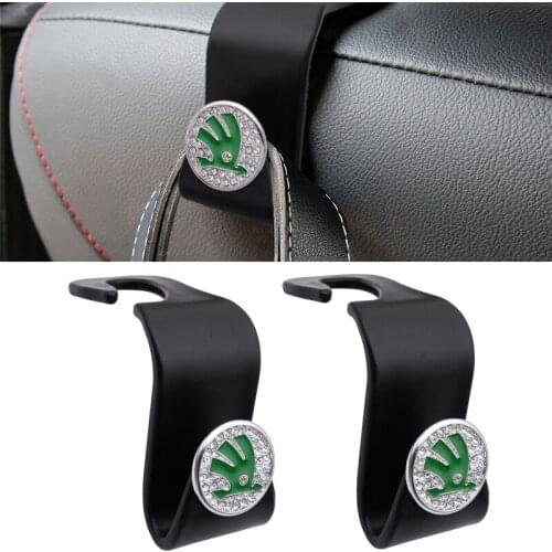 1/2PCS Car Hanger Bag Clips Seat Back Storage Hooks For Skoda Octavia A5 A7 Fabia Superb Rapid Kodiaq Kamiq Auto Car Accessories