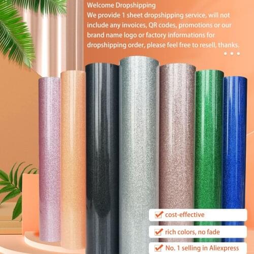 1 sheet A4 Glitter vinyl for heat transfer T-shirt Iron On HTV Heat Press Cutting Plotter DIY Film