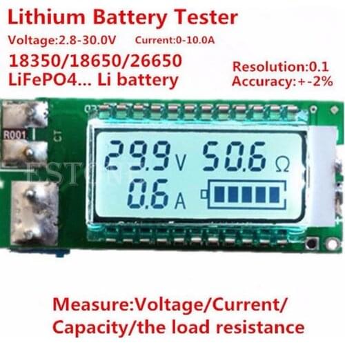 1PC Lithium Li-ion 18650 battery tester Capacity Current Voltage Detector LCD Meter
