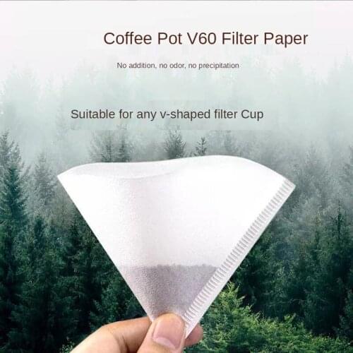 100PCS/Box Coffee Filter Paper Drip Type V60 Filter Cup Dustproof Hand Coffee Powder