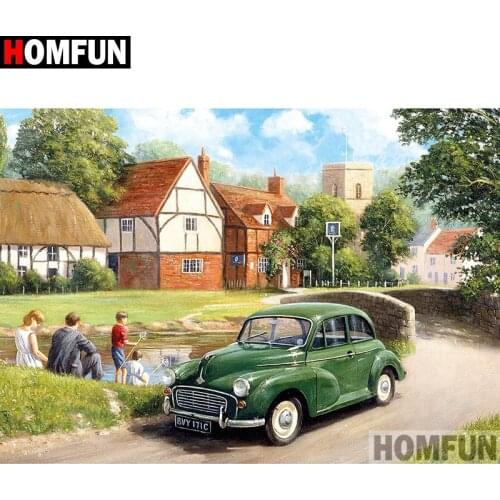 HOMFUN Full Square/Round Drill 5D DIY Diamond Painting "Car scenery" Embroidery Cross Stitch 5D Home A08284