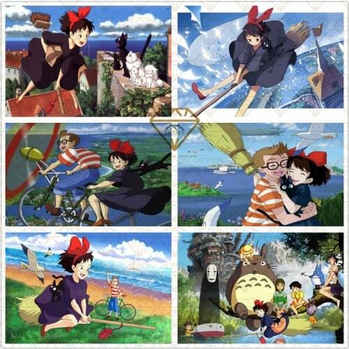 Anime Hayao Miyazaki movie diamond painting cartoon diamond embroidery poster mosaic cross stitch kit home decoration art gift