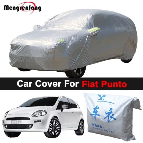 Car Cover Auto Outdoor Anti-UV Sun Shade Rain Snow Resistant Cover Dust Proof For Fiat Punto