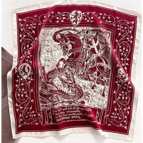 Bohemian silk print turban headband boys and girls square scarf turban sports hip-hop wrist decoration silk scarf