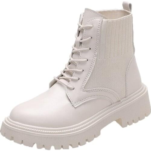 Fashion Platform Boots Chunky Flower Punk Suede Leather Womens Gothic Shoes Nightclub Lace Up Sock Boots Plus Size