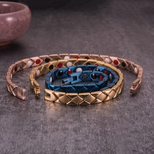 Arrow Magnetic Bracelet Gold Chain Link Stainless Steel Bracelet Male Benefits Health Arthritis Energy Bracelet for Men Women