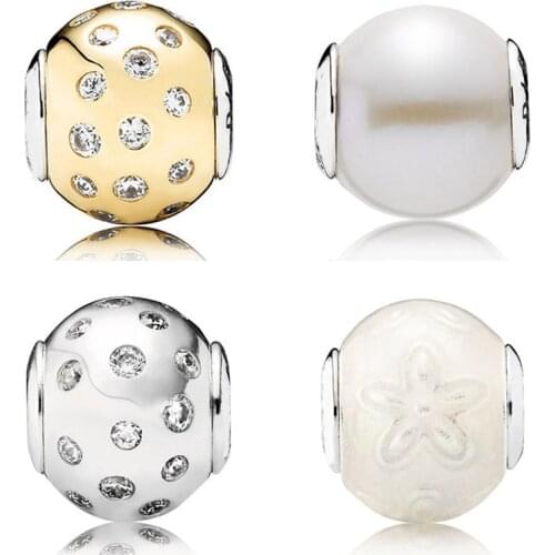 Gold Color Dignity Joy With Cubic Zirconia Bead Fit Pandora Essence COLLECTION Bracelet Bangle 925 Sterling Silver Charm Jewelry