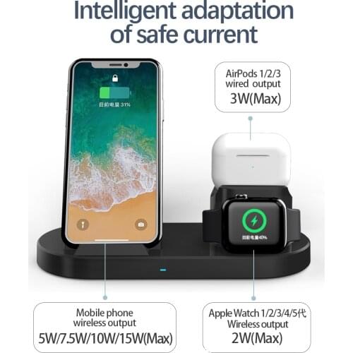 15W Fast Wireless Charger Bracket For iPhone 11 12Pro Max X 8 Plus Chargers Airports Pro Apple Watch 6 5 4 3 Stand Charging 3IN1