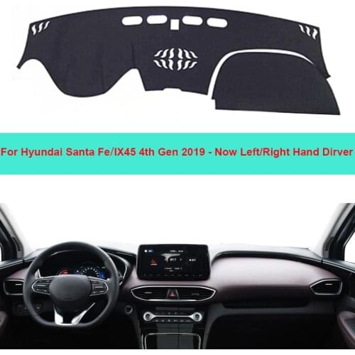 For Hyundai Santa Fe IX45 4th Gen 2019 2020 LHD RHD 2 Layers Car Inner Dashboard Cover Carpet Cape Rug Pad Sun Shade Protector