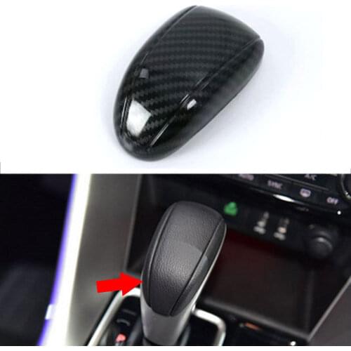 For Mitsubishi Eclipse Cross 2018 Car Gear Shift Knob Cover Trim Carbon Fiber Style